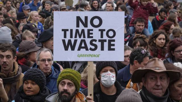 Manifestación en Bruselas en domingo contra el cambio climático.
