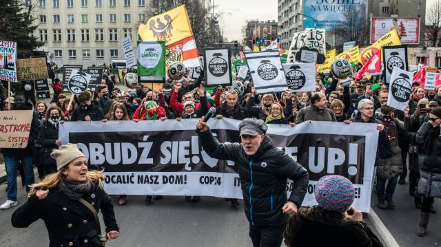 Protesta contra el cambio climático, en Katowice.