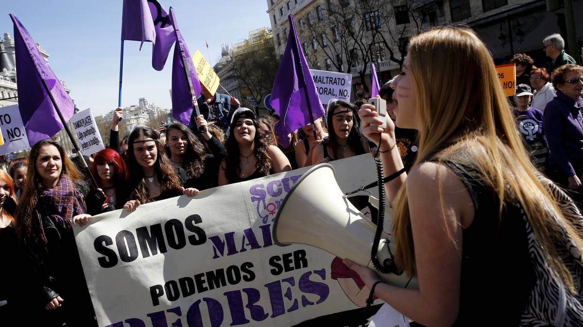 Manifestación por el Día de la Mujer en Madrid en 2015.