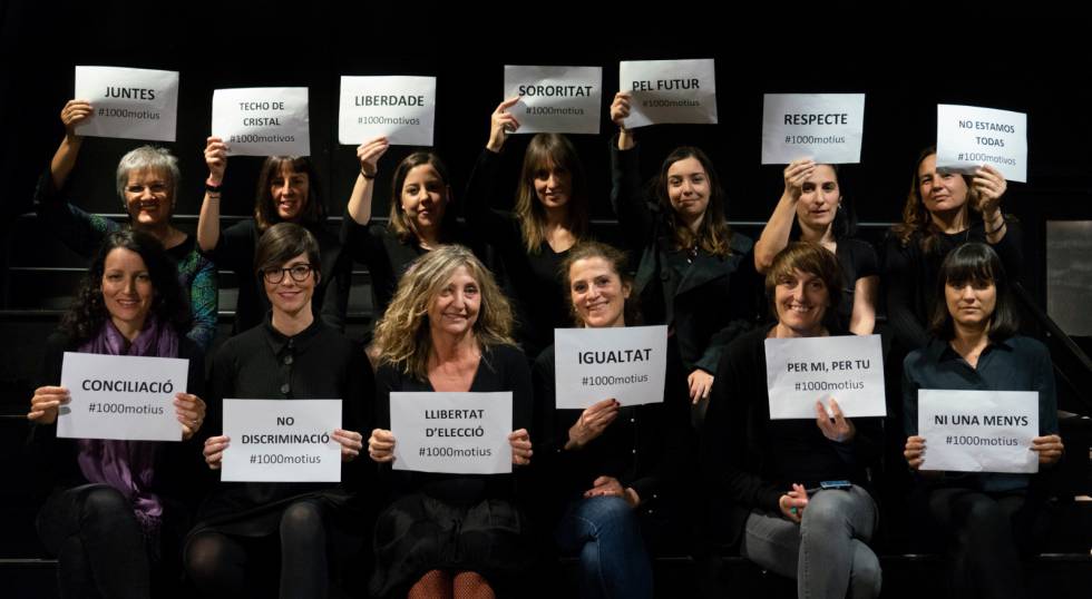 Trabalhadoras do EL PAÍS na redação de Barcelona.