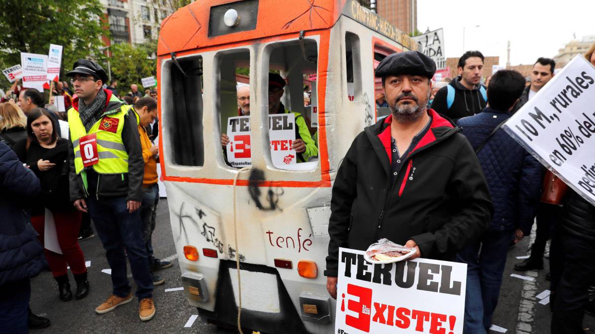 Participantes en la manifestación, en Madrid.