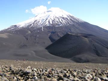 El cono Navidad, surgido en 1998 al pie del volcán Lonquimay.