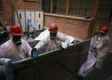 Cataluña y Navarra retiran pizarras con amianto de sus colegios