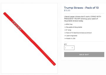 La campaña de Trump se mofa las “pajitas progresistas” de papel y lanza una serie de plástico