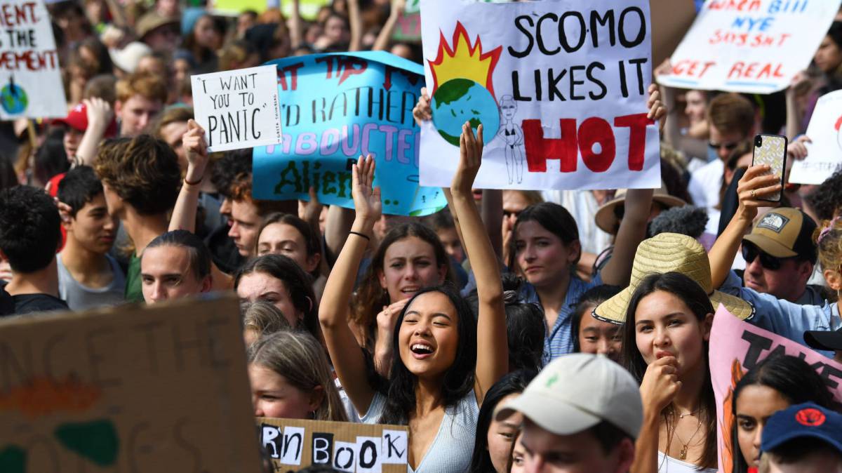 Manifestantes contra el cambio climático, este viernes en Sídney.