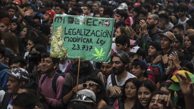 Manifestación por la despenalización de la marihuana.