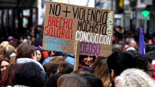 Acto por el Dia Internacional de la Mujer en la plaza de Callao (Madrid) el pasado 8 de marzo.