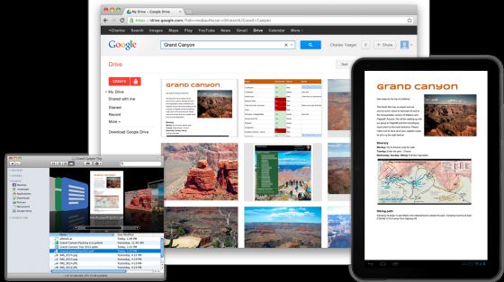 Google Drive en Mac, Chrome y una tableta Android