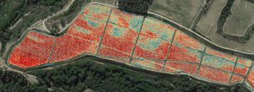 Mapa de vigor con infrarrojos para agricultura de precisión.