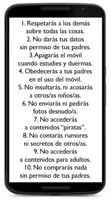 Los 'diez mandamientos' del móvil para los niños, según el autor. Los 'diez mandamientos' del móvil para los niños, según el autor.