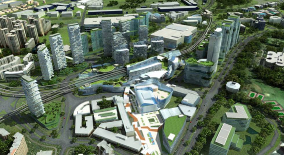 Recreación del distrito de Singapur donde el Gobierno está probando los proyectos de Smart Nation. 