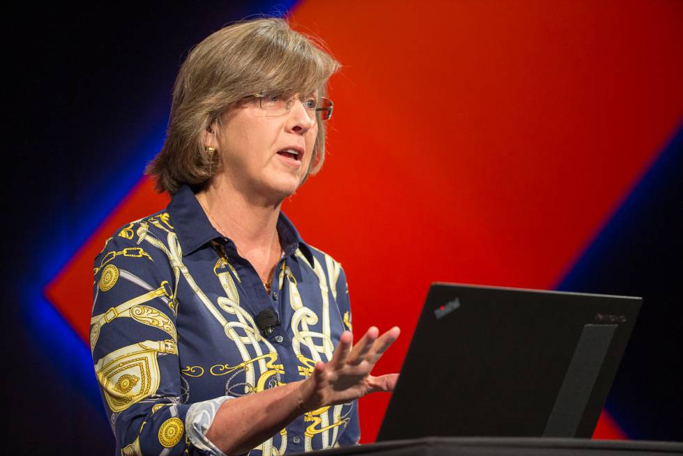 Mary Meeker durante la presentación de su informe en la conferencia Code.