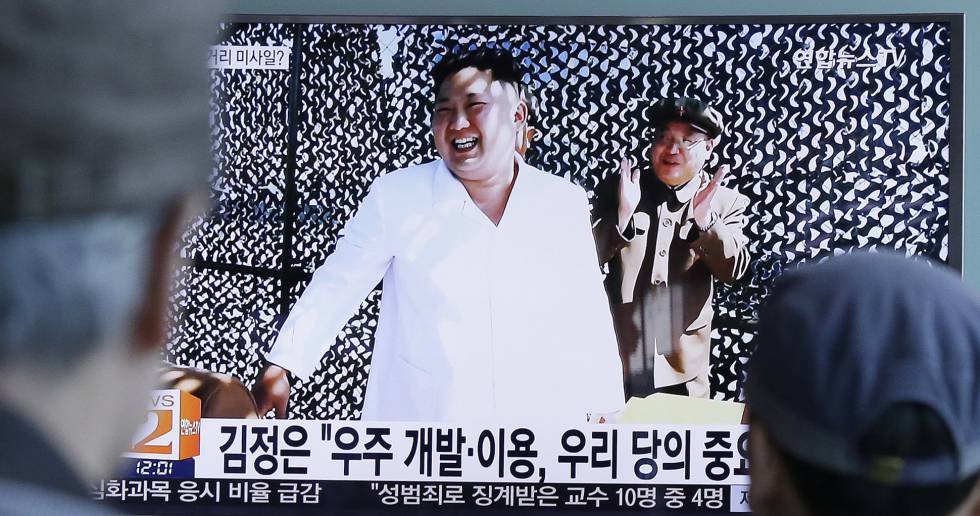 Kim Jong Un en un programa informativo de televisión.