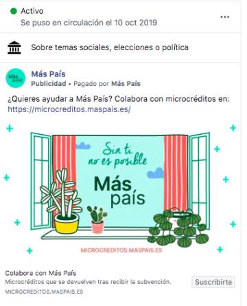 Los anuncios en Facebook de Unidas Podemos incumplen la ley electoral y la JEC le pide que los retire