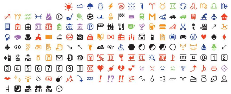 Los primeros 176 emojis que se crearon.