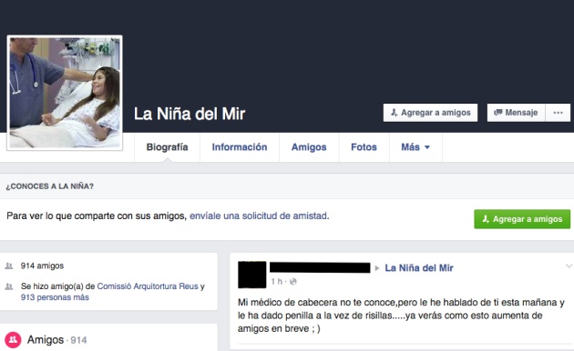 Captura del perfil falso de Sofía, la niña del MIR que quiere agregar a su médico. Captura del perfil falso de Sofía, la niña del MIR que quiere agregar a su médico.