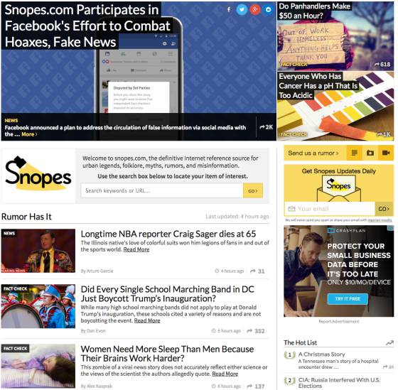 A capa do Snopes. A capa do Snopes.