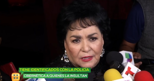 Carmen Salinas declaró ante medios de comunicación que la Policía cibernética tenía identificados a sus troles.  Carmen Salinas declaró ante medios de comunicación que la Policía cibernética tenía identificados a sus troles.