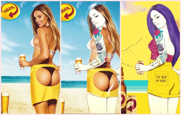 Uno de los carteles modificados para la campaña. Este corre a cargo de la ilustradora Camila Do Rosario Uno de los carteles modificados para la campaña. Este corre a cargo de la ilustradora Camila Do Rosario