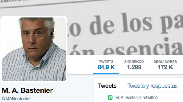 Perfil en Twitter de Miguel Ángel Bastenier. Perfil en Twitter de Miguel Ángel Bastenier.