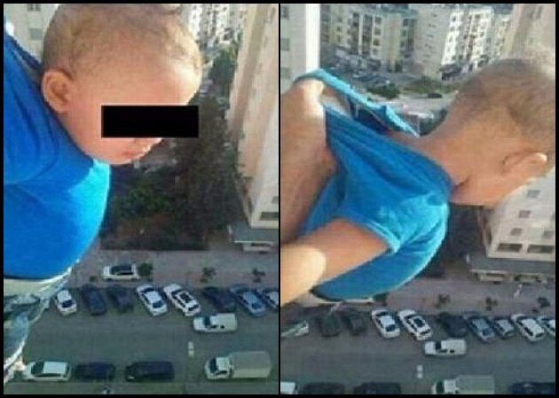 Imágenes del niño, de año y medio, publicadas en Facebook.