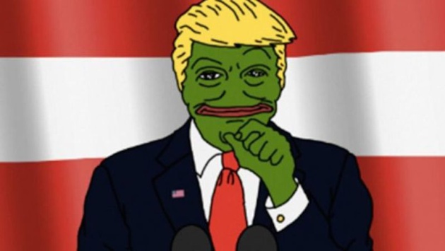 Uno de los memes que relacionaba la rana Pepe (símbolo de la derecha racista) con Donald Trump  Uno de los memes que relacionaba la rana Pepe (símbolo de la derecha racista) con Donald Trump
