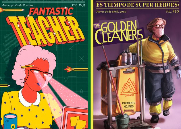 Las ilustraciones de Loreto Manzanera y de Marcos Álvarez para el proyecto 'Es tiempo de superhéroes' Las ilustraciones de Loreto Manzanera y de Marcos Álvarez para el proyecto 'Es tiempo de superhéroes'