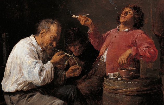 Fumadores en un interior, de David Teniers II (detalle) Fumadores en un interior, de David Teniers II (detalle)