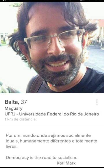 Imagem do perfil no Tinder de Wilian Botelho.