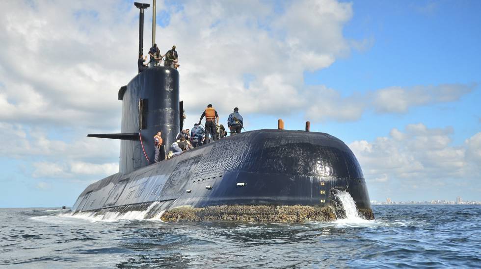 O submarino ARA San Juan em uma foto de arquivo