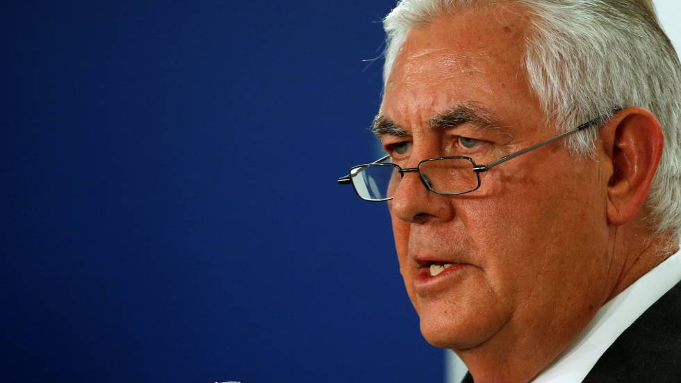 O secretário de Estado Rex Tillerson no Atlantic Council, em Washington