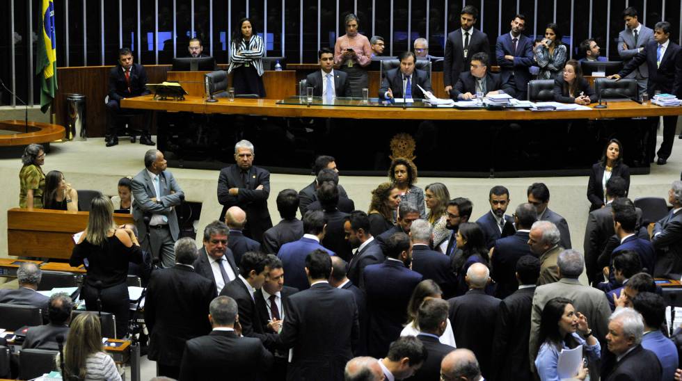 O plenário da Câmara, em Brasília.
