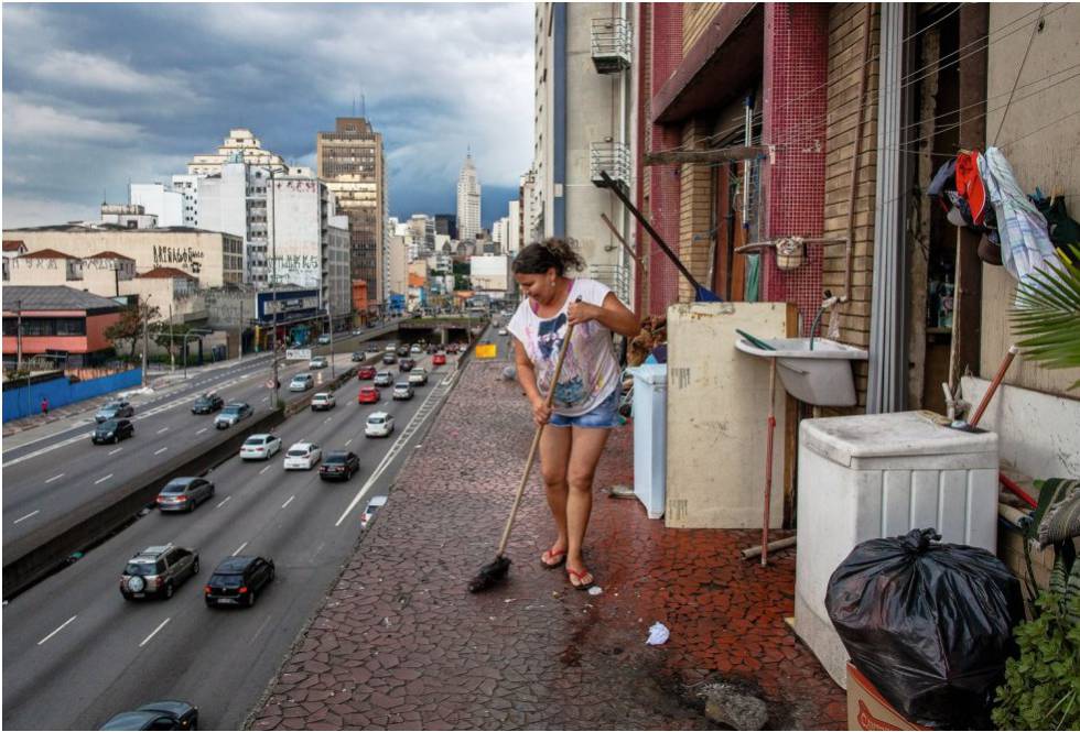 Moradora da ocupaÃ§Ã£o Prestes Maia, no centro de SÃ£o Paulo, em 2016