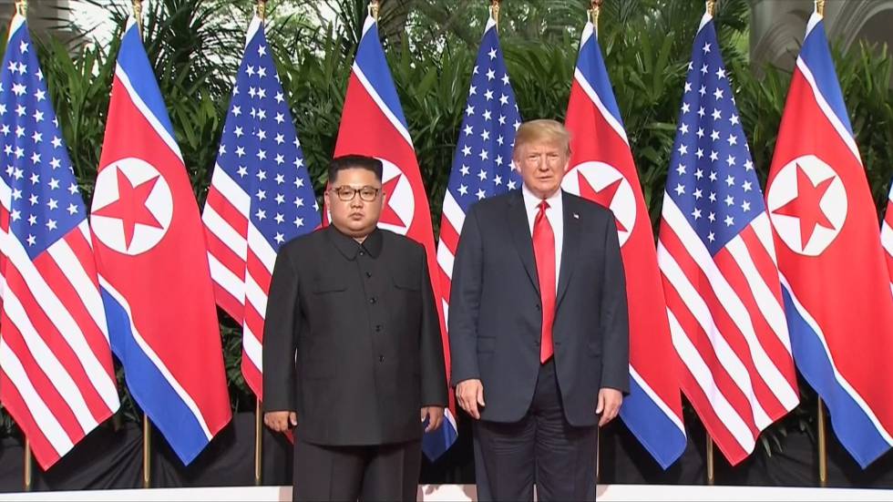 Kim Jong-un e trump em Singapura