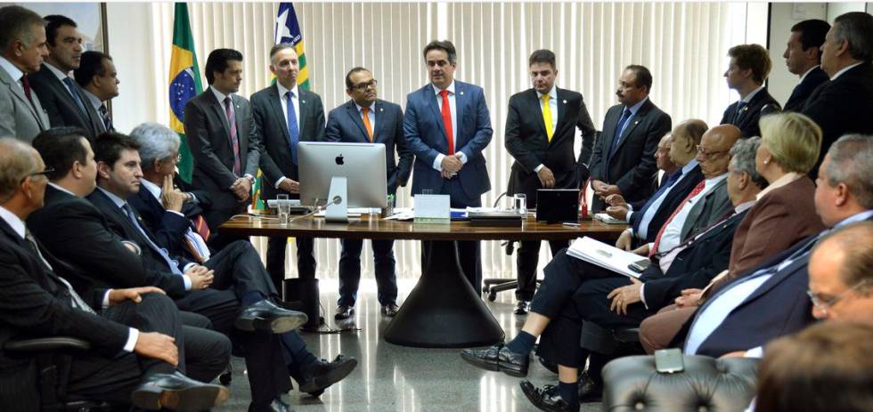 Reunião da bancada do PP, em 2016, quando o partido rompeu com o Governo Dilma.