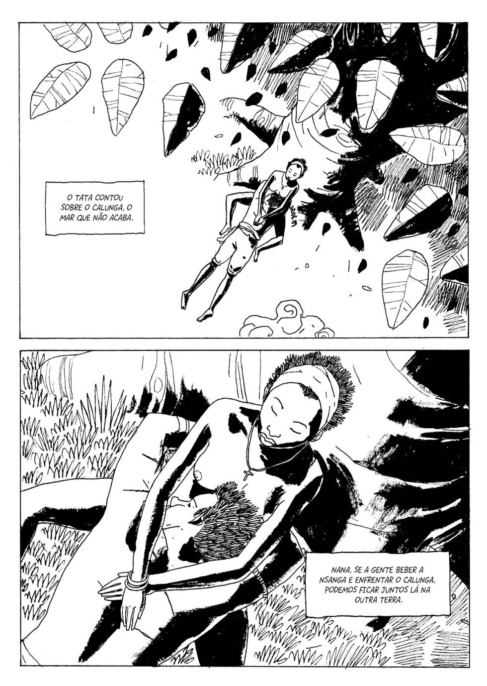 Reprodução de uma das páginas dos quadrinhos.