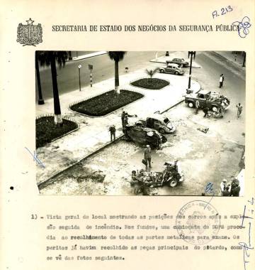 Explosão ocorrida dentro de um carro Aero Willys estacionado no Largo General Osório, em frente a sede do Departamento de Ordem Política e Social (DOPS-SP).