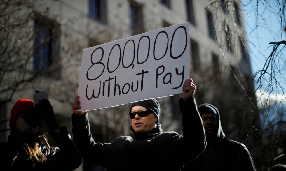 Protestos em Washington contra o bloqueio.