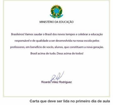 MEC envia slogan de campanha de Bolsonaro para ser lido em todas as escolas
