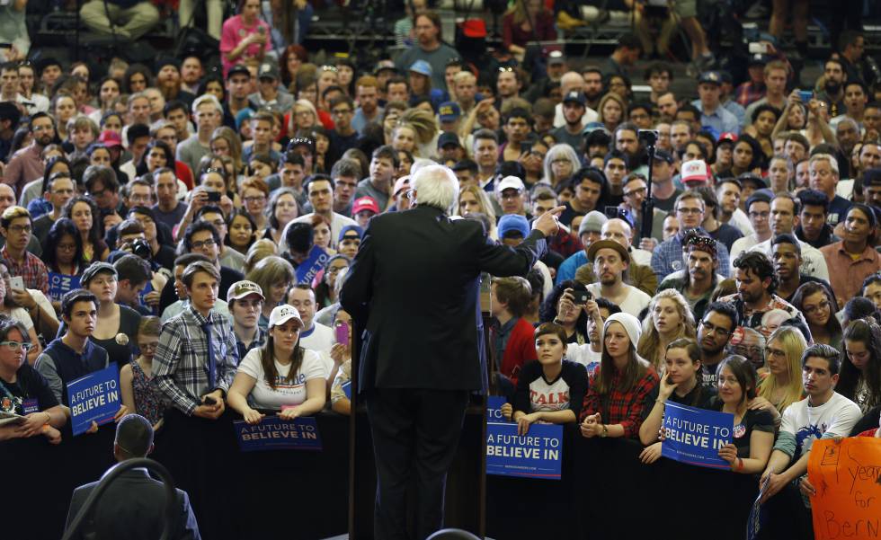 Bernie Sanders, em um comício em Salt Lake City (Utah) como pré-candidato democrata nas eleições de 2016.