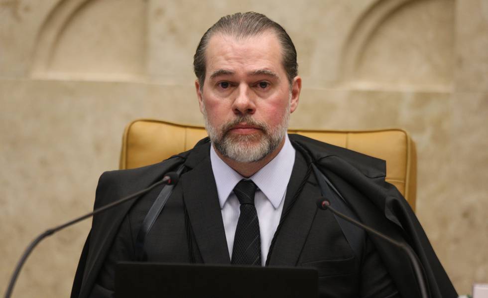 Ministro Dias Toffoli, presidente do Supremo, na sessão desta quinta-feira. rn