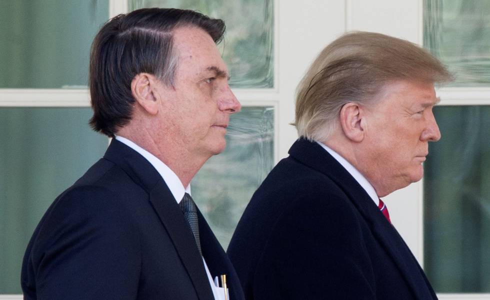 Jair Bolsonaro e Donald Trump na Casa Branca.