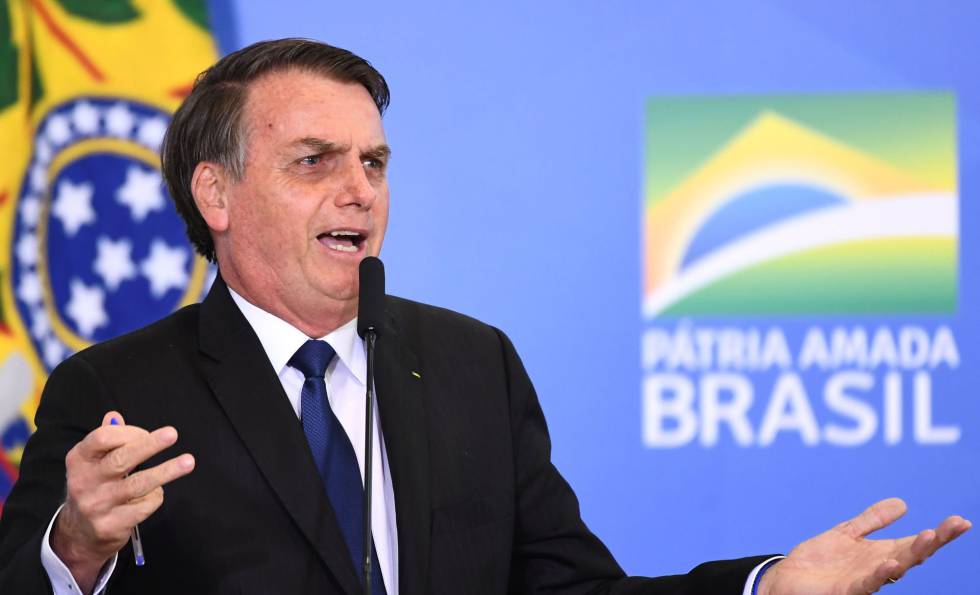 Bolsonaro em evento no PalÃ¡cio do Planalto, no dia 7 de maio.