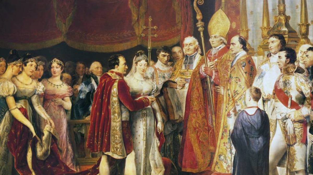 Tela do casamento religioso entre NapoleÃ£o I e Maria LuÃ­sa, em 2 de abril de 1810.