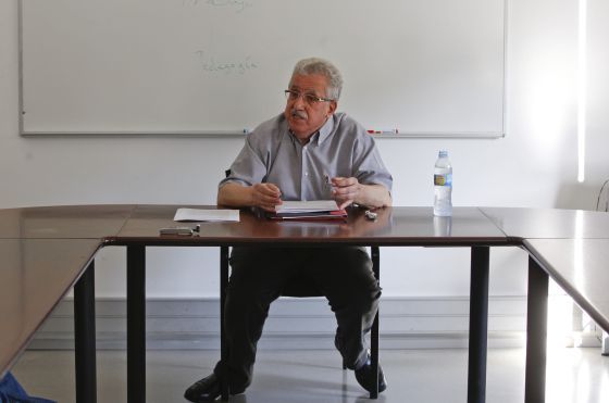 Josep Fontana en la seva darrera classe, el 2012.