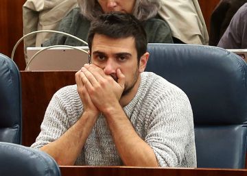 El diputado Ramón Espinar, este jueves en la Asamblea de Madrid.