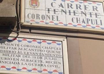 Alicante mantiene en el callejero a militares franquistas