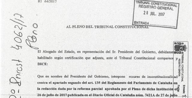 Recurso de la Abogacía del Estado contra la reforma del reglamento.  
