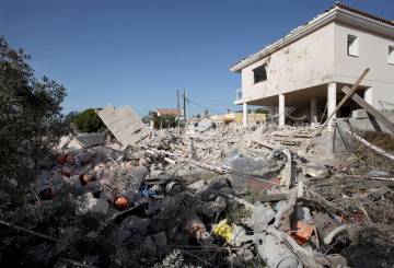 La casa de Alcanar, tras la explosión.