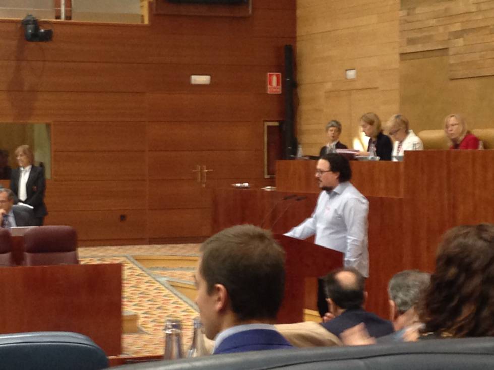 El diputado de Podemos Jacinto Morán hoy en la Asamblea.